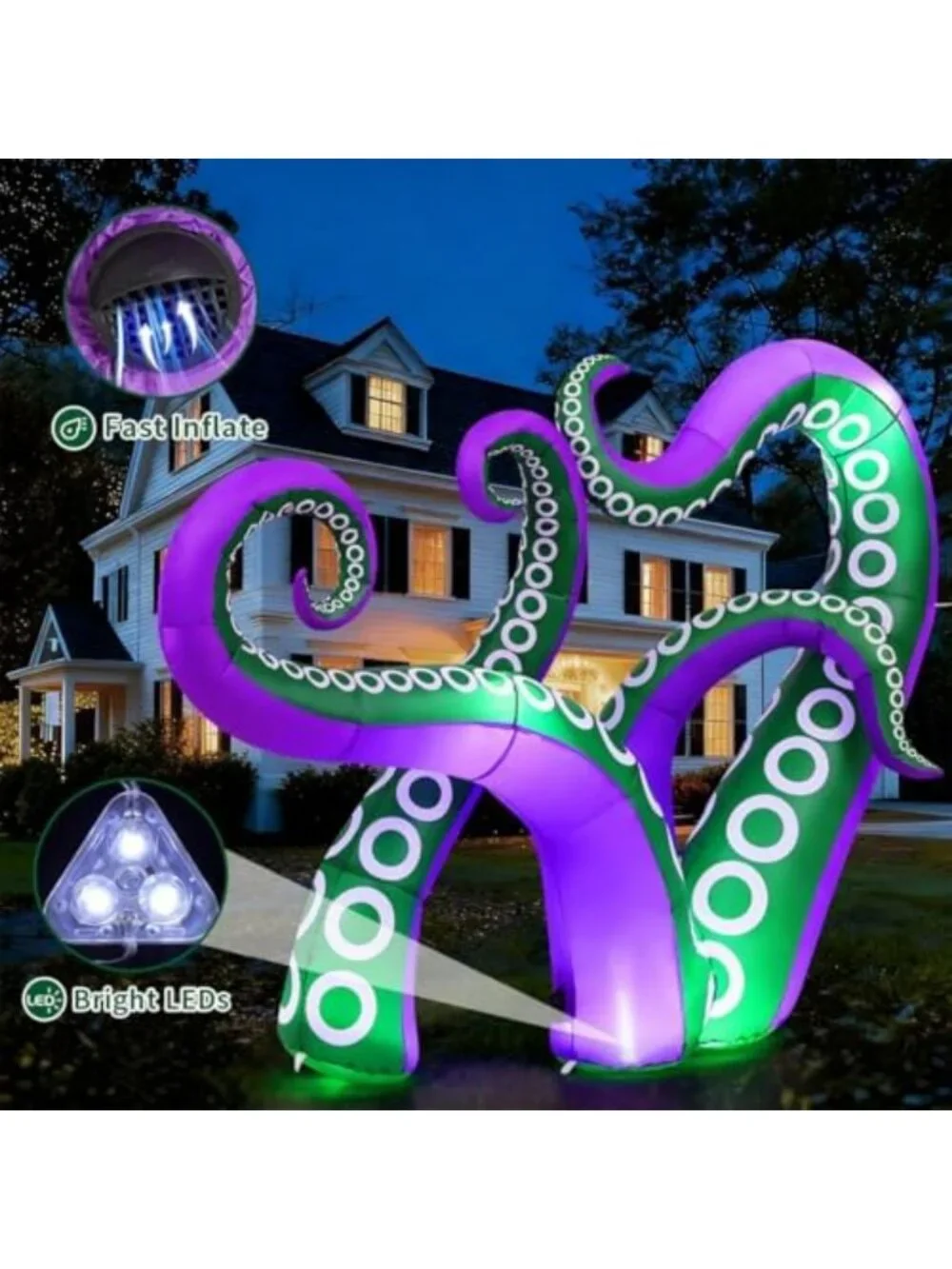 7.2FT Inflatable Octopus Holiday Decor | LED Lighted Outdoor Yard Decoration